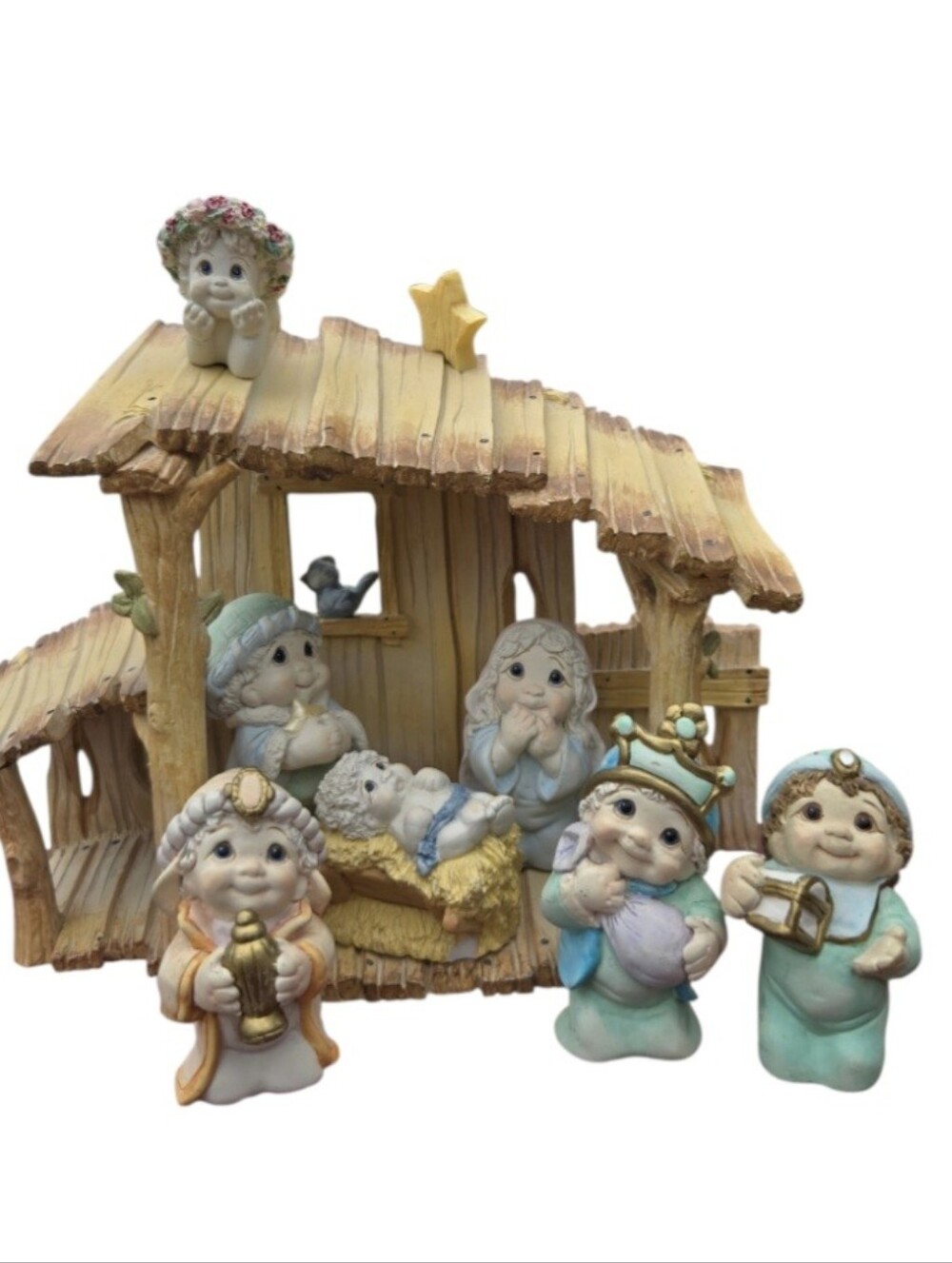 vintage Dreamsicles 7-Piece Nativity Set designed by artist Kristin Haynes 1998